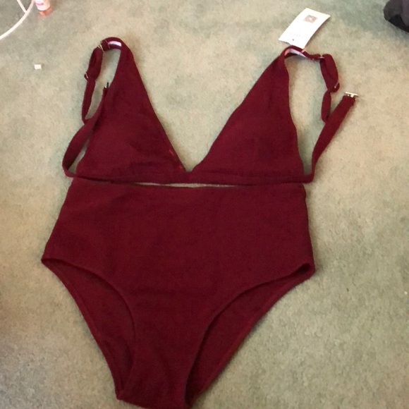 high waisted plunge bikini